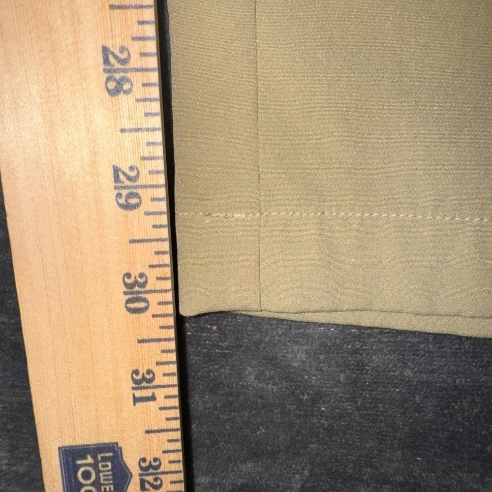 Mens 36x32 Adidas Golf Pants Khaki Excellent 3-Stripe Flat Front Trousers